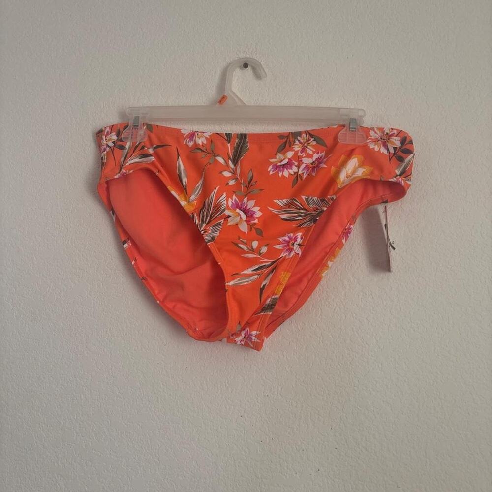 Orange floral bikini bottoms with